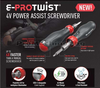 Комплект електрически отвертки и битове Facom ATPA4V.J12IPB E-ProTwist 4V Power Assist – индустриален