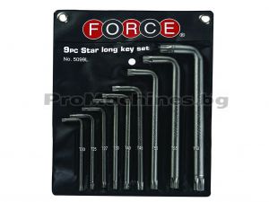 Шестограми TORX удължени Т20Н-Т60Н 9бр - Force 5099LT 
