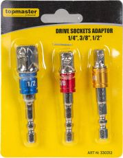  Комплект адаптери за вложки 1/4", 3/8", 1/2" TMP 